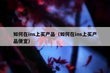 如何在ins上买产品（如何在ins上买产品便宜）