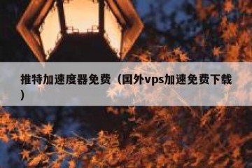 推特加速度器免费（国外vps加速免费下载）
