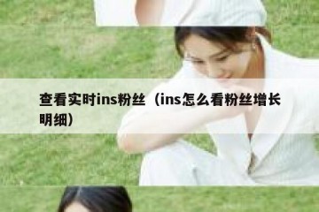 查看实时ins粉丝（ins怎么看粉丝增长明细）