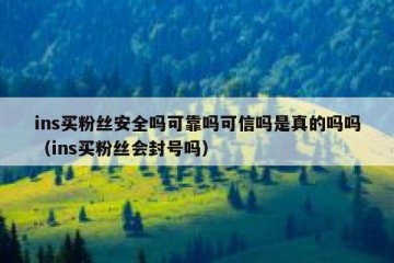 ins买粉丝安全吗可靠吗可信吗是真的吗吗（ins买粉丝会封号吗）