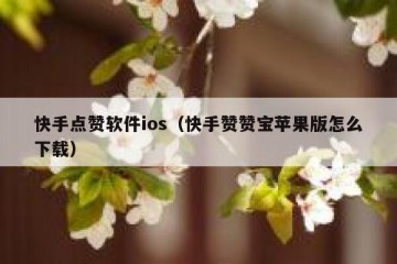 快手点赞软件ios（快手赞赞宝苹果版怎么下载）