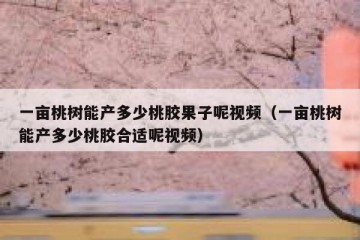 一亩桃树能产多少桃胶果子呢视频（一亩桃树能产多少桃胶合适呢视频）
