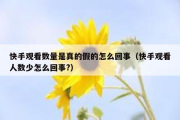 快手观看数量是真的假的怎么回事（快手观看人数少怎么回事?）