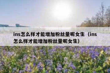 ins怎么样才能增加粉丝量呢女生（ins怎么样才能增加粉丝量呢女生）