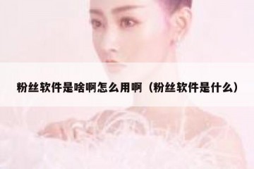 粉丝软件是啥啊怎么用啊（粉丝软件是什么）