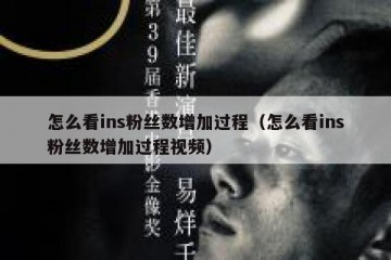 怎么看ins粉丝数增加过程（怎么看ins粉丝数增加过程视频）