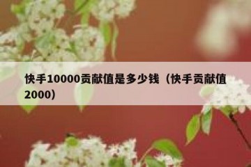 快手10000贡献值是多少钱（快手贡献值2000）