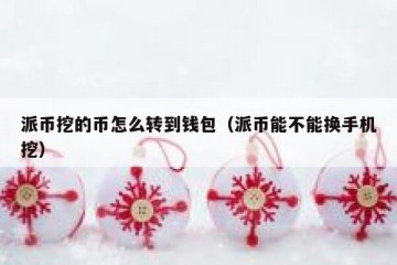 派币挖的币怎么转到钱包（派币能不能换手机挖）