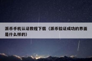 派币手机认证教程下载（派币验证成功的界面是什么样的）