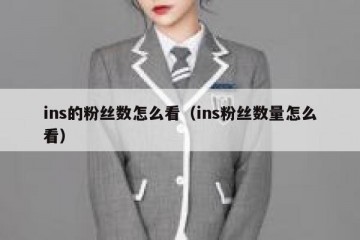 ins的粉丝数怎么看（ins粉丝数量怎么看）