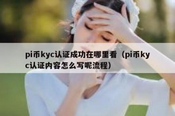 pi币kyc认证成功在哪里看（pi币kyc认证内容怎么写呢流程）