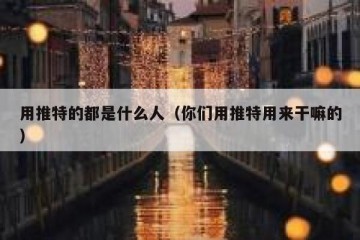 用推特的都是什么人（你们用推特用来干嘛的）