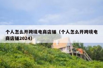 个人怎么开跨境电商店铺（个人怎么开跨境电商店铺2024）
