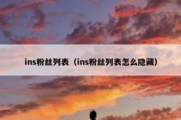 ins粉丝列表（ins粉丝列表怎么隐藏）