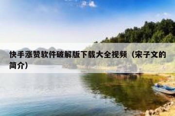 快手涨赞软件破解版下载大全视频（宋子文的简介）
