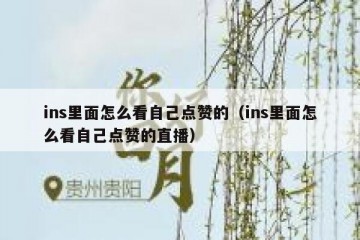 ins里面怎么看自己点赞的（ins里面怎么看自己点赞的直播）
