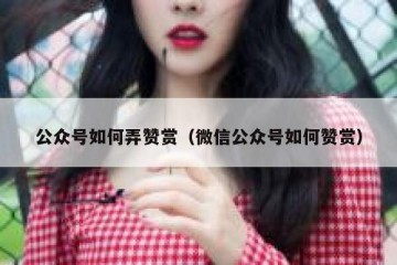 公众号如何弄赞赏（微信公众号如何赞赏）
