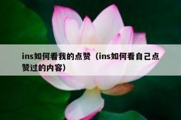 ins如何看我的点赞（ins如何看自己点赞过的内容）