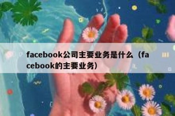 facebook公司主要业务是什么（facebook的主要业务）