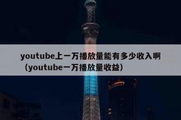 youtube上一万播放量能有多少收入啊（youtube一万播放量收益）