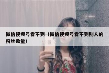 微信视频号看不到（微信视频号看不到别人的粉丝数量）