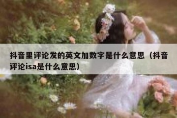 抖音里评论发的英文加数字是什么意思（抖音评论isa是什么意思）