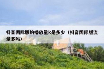 抖音国际版的播放量k是多少（抖音国际版流量多吗）