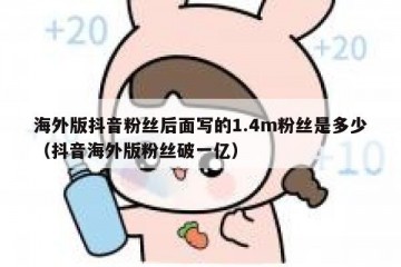 海外版抖音粉丝后面写的1.4m粉丝是多少（抖音海外版粉丝破一亿）