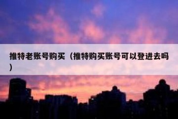 推特老账号购买（推特购买账号可以登进去吗）
