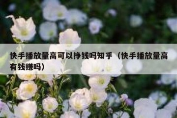快手播放量高可以挣钱吗知乎（快手播放量高有钱赚吗）