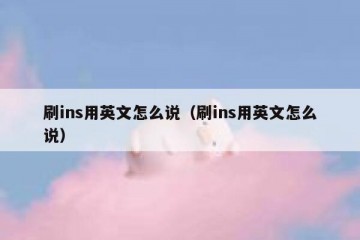 刷ins用英文怎么说（刷ins用英文怎么说）