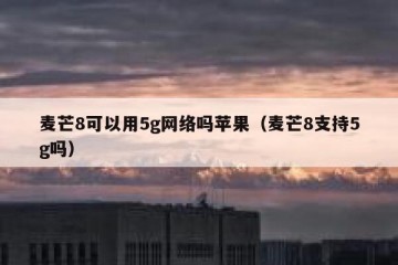 麦芒8可以用5g网络吗苹果（麦芒8支持5g吗）