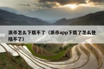 派币怎么下载不了（派币app下载了怎么登陆不了）
