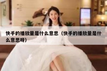 快手的播放量是什么意思（快手的播放量是什么意思呀）