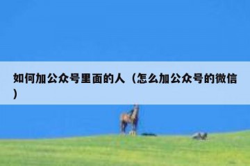 如何加公众号里面的人（怎么加公众号的微信）
