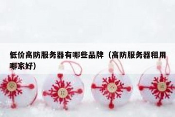 低价高防服务器有哪些品牌（高防服务器租用哪家好）