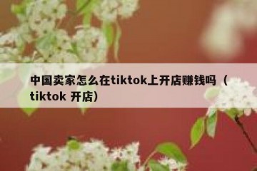 中国卖家怎么在tiktok上开店赚钱吗（tiktok 开店）
