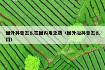 国外抖音怎么在国内用免费（国外版抖音怎么用）