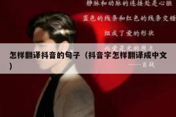 怎样翻译抖音的句子（抖音字怎样翻译成中文）