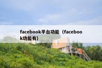 facebook平台功能（facebook功能有）