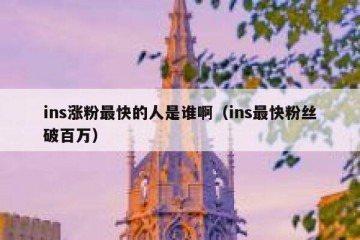 ins涨粉最快的人是谁啊（ins最快粉丝破百万）