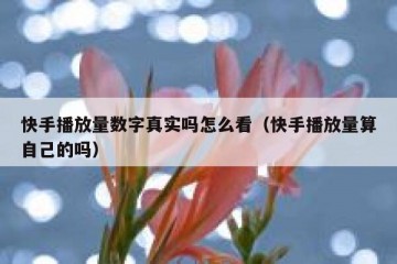 快手播放量数字真实吗怎么看（快手播放量算自己的吗）