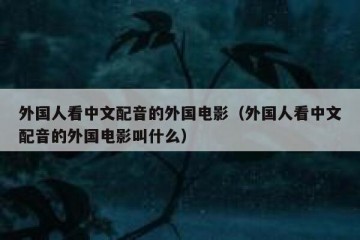 外国人看中文配音的外国电影（外国人看中文配音的外国电影叫什么）