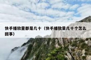 快手播放量都是几十（快手播放量几十个怎么回事）