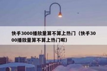 快手3000播放量算不算上热门（快手3000播放量算不算上热门呢）