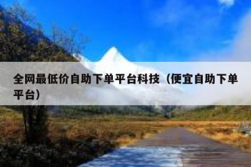 全网最低价自助下单平台科技（便宜自助下单平台）