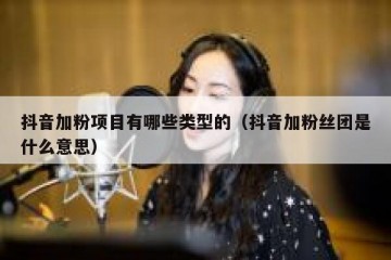 抖音加粉项目有哪些类型的（抖音加粉丝团是什么意思）
