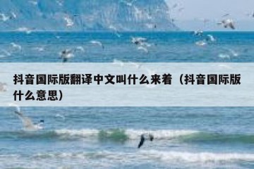 抖音国际版翻译中文叫什么来着（抖音国际版什么意思）
