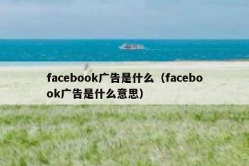 facebook广告是什么（facebook广告是什么意思）