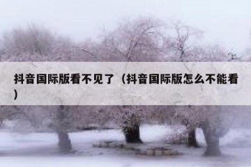 抖音国际版看不见了（抖音国际版怎么不能看）